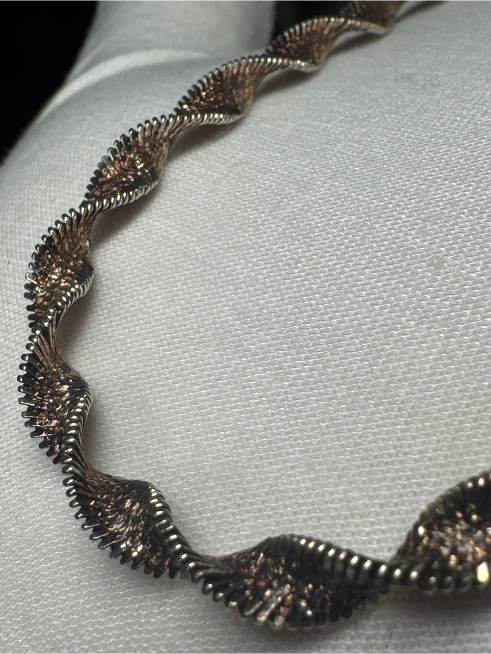 Vintage 925 Italy 3mm Silver Twisted Herringbone Spiral Chain 18” Necklace 15g